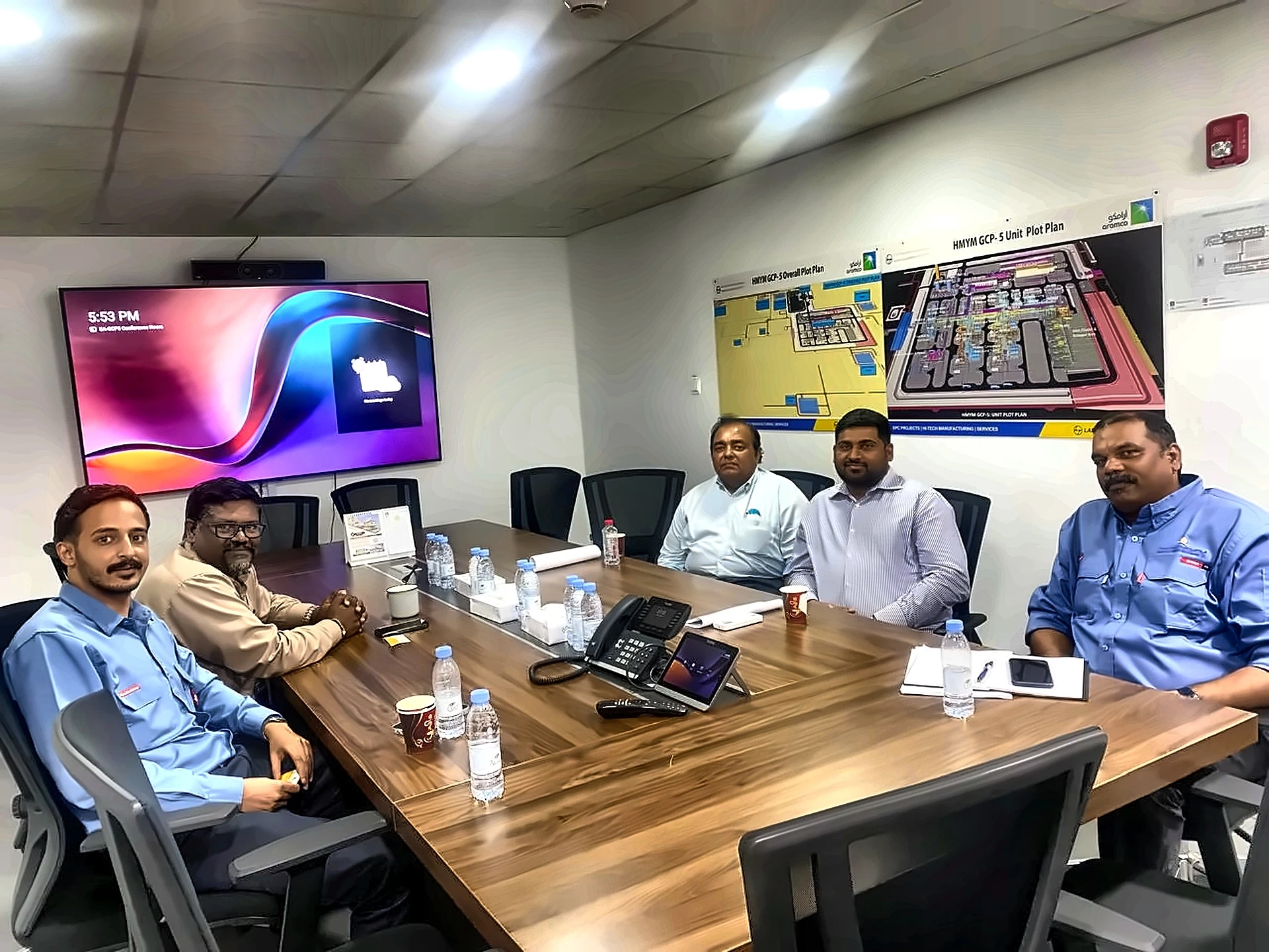 Aramco GCP-5 conference room project review