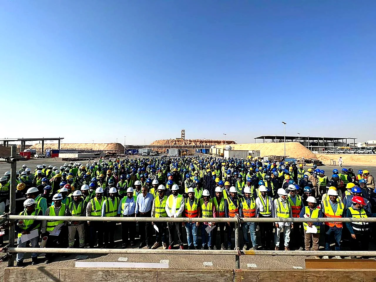 Hundreds of MEG workforce personnel assembled on site